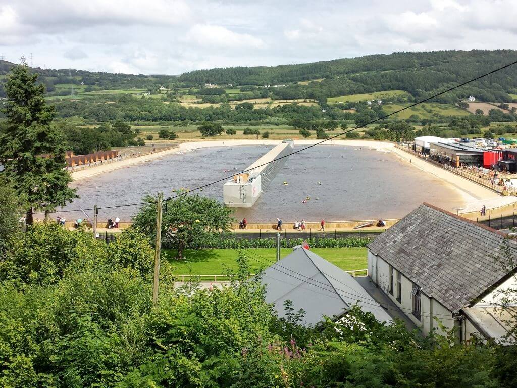 An aerial picture of the surf area at Adventure Parc in Snowdonia